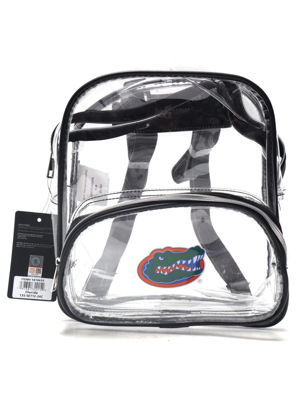 Logo Brand Gators Clear Staidum Backpack – Black Trim
